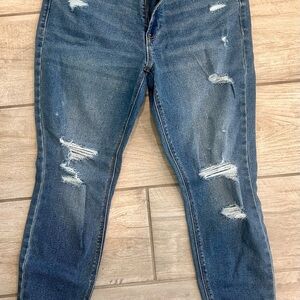 Distressed Blue Jeans